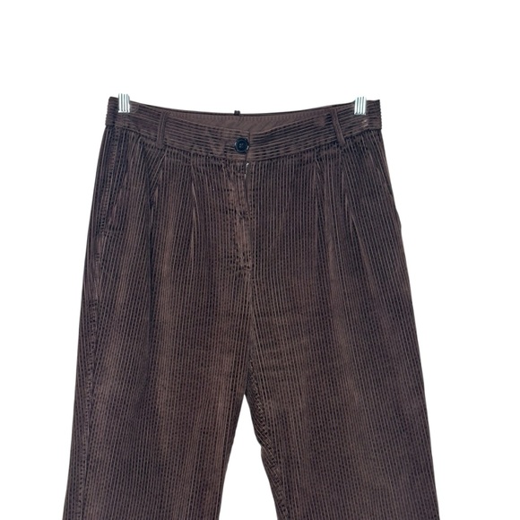 Aritzia Babaton Quota Brown Corduroy Pleated Trousers | 8 - Picture 7 of 12